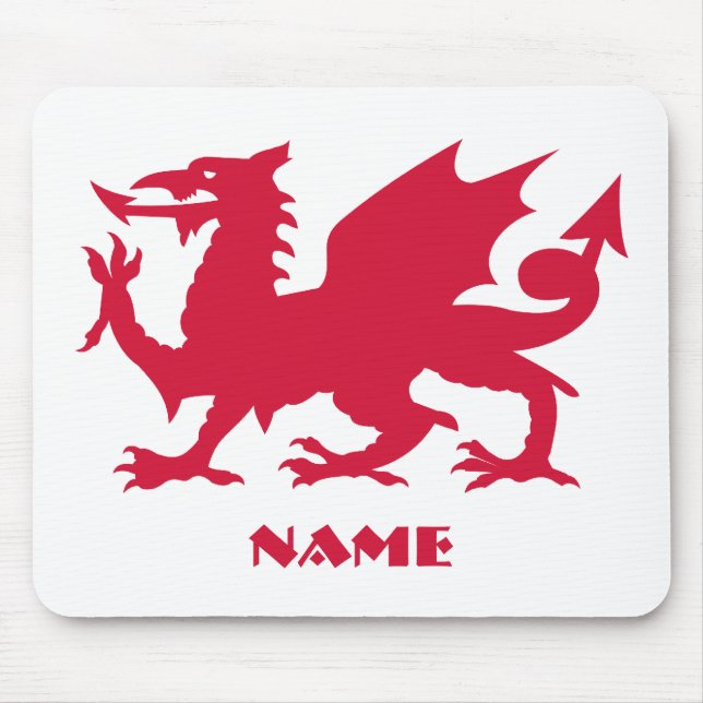 Mousepad Dragão Galês Vermelho Personalizado (Frente)