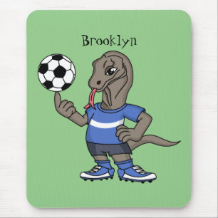 Mousepad Dragão Komodo engraçado bonito jogando cartoon d