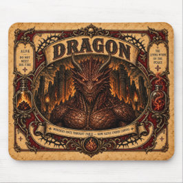 Mousepad Dragão, Monstro de Circo Vintage