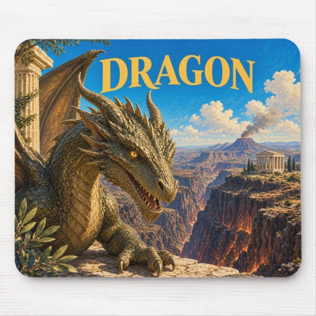 Mousepad Dragão, Monstro de Fantasia Gótica (Frente)