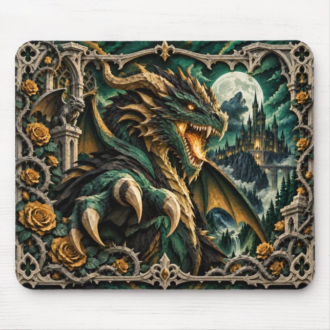 Mousepad Dragão, Monstro de Papel Recortado (Frente)