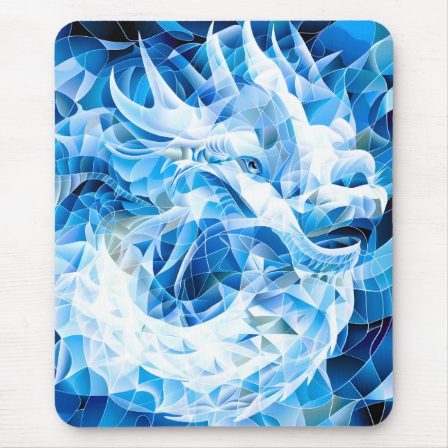 Mousepad Dragão Mosaico Azul Sky (Frente)