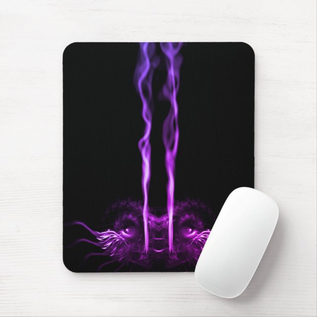 Mousepad Dragão Negro e Roxo Fumaça (Com mouse)