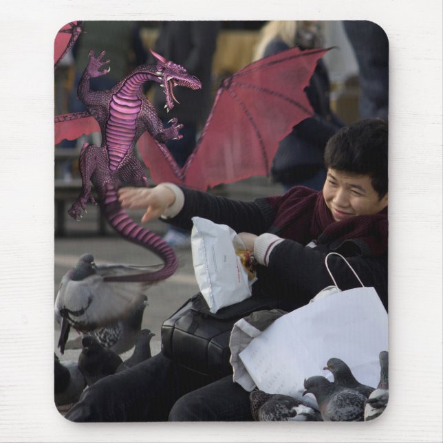 Mousepad Dragão Rosa Em Veneza, Itália (Frente)