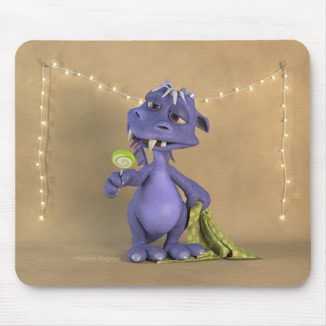 Mousepad Dragão Roxo com pirulito (Frente)