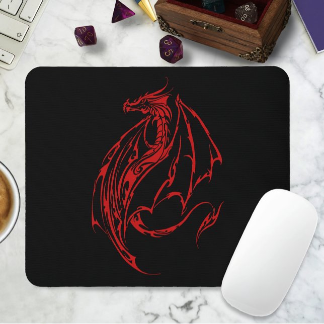 Mousepad Dragão Tribal Vermelho (Criador carregado)