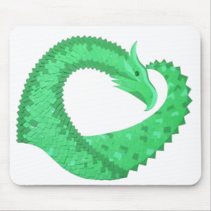 Mousepad Dragão verde no branco