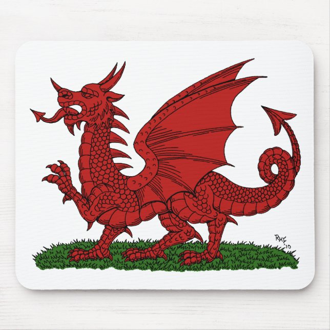 Mousepad Dragão Vermelho do País de Gales (Frente)