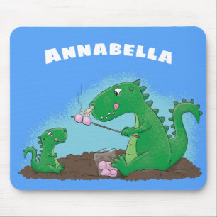 Mousepad Dragões bonitos assando desenhos marshmallows