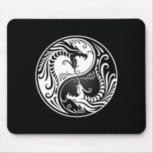Mousepad Dragões brancos e pretos de Yin Yang