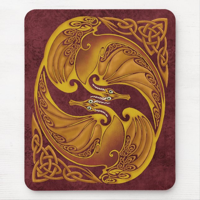 Mousepad Dragões celtas decorativos (Frente)