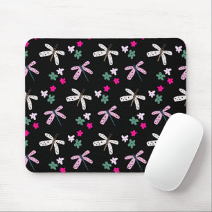Mousepad Dragões e Flores a Preto