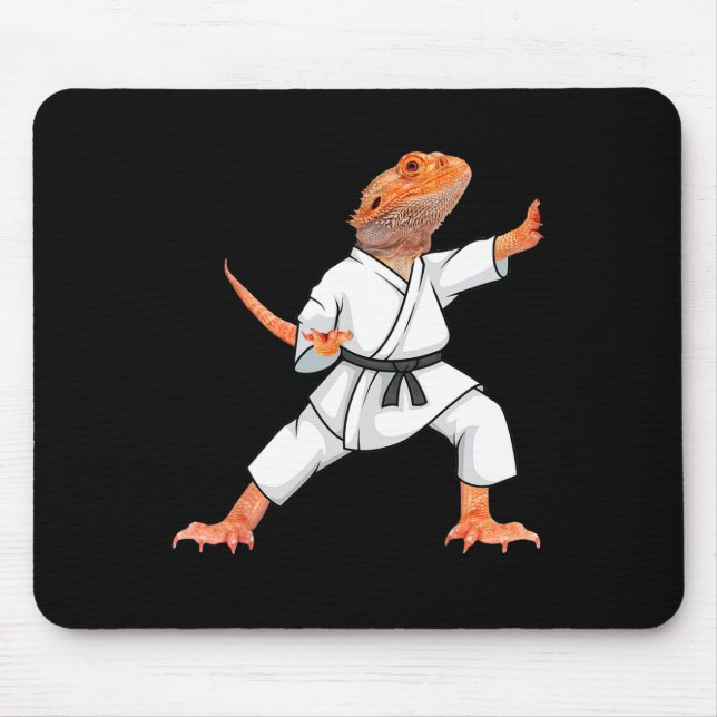Mousepad Dragões engraçados fazendo Karate Samurai Ninja L (Frente)