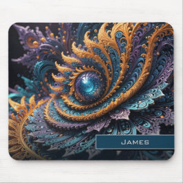 Mousepad Dragon Eye Modern Abstrato Geométrico Nome Fractal