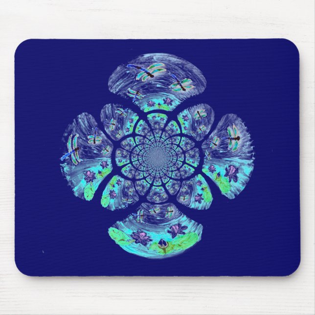 Mousepad Dragonflies De Padrão Natural De Água (Frente)