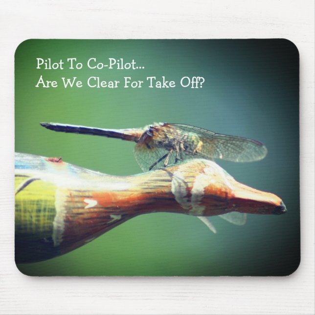 Mousepad Dragonfly Co Piloto Natureza Humorística (Frente)