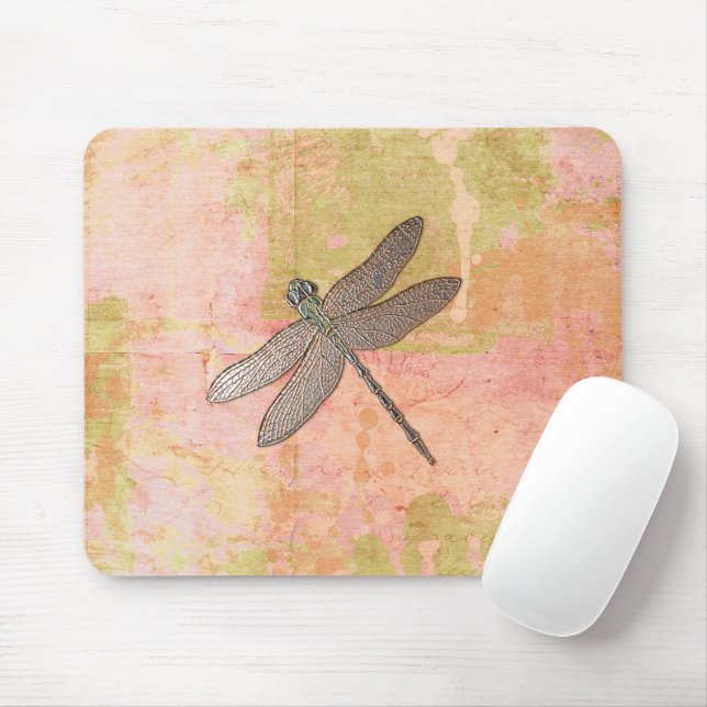 Mousepad Dragonfly de Impressões Rosa (Com mouse)