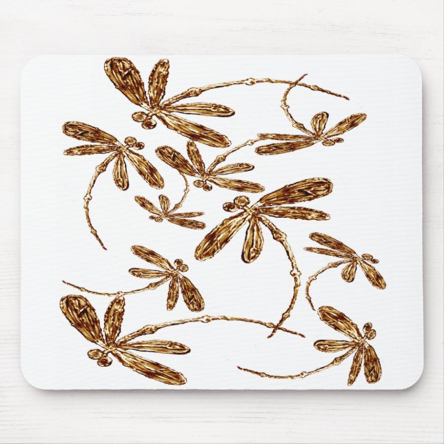 Mousepad Dragonfly Frenzy Dourado (Frente)
