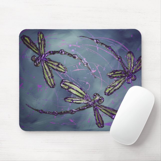 Mousepad Dragonfly Purple Night Fliting (Com mouse)