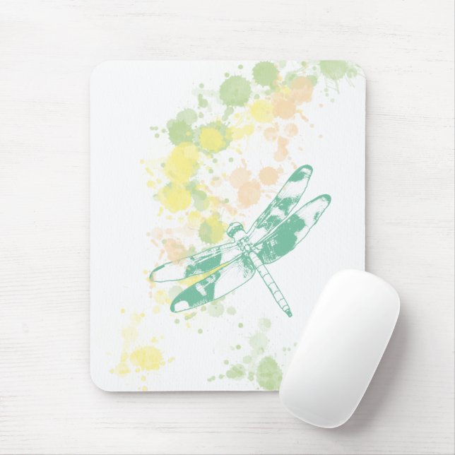 Mousepad Dragonfly Splash de Aquarela (Com mouse)