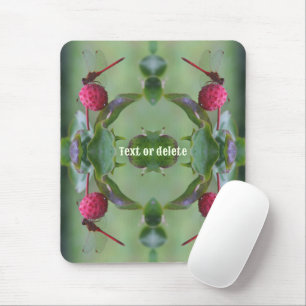 Mousepad Dragonfly Vermelha Na Fruta Dogwood Personalizada
