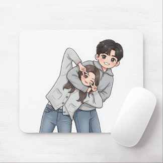 Mousepad Drama Coreano Romântico Gesto do Coração de Casal 
