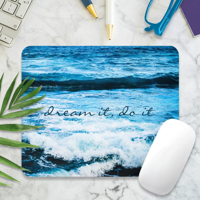 Mousepad Dream It Do It Hawaii Turquoise Blue Waves Photo (Criador carregado)