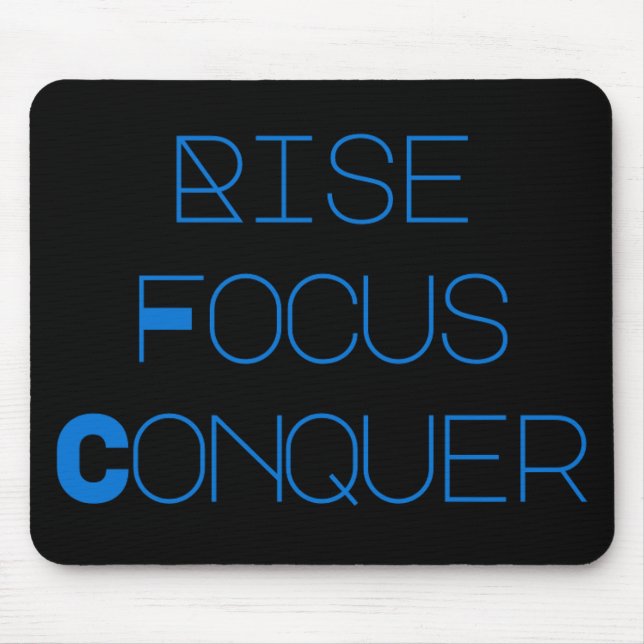 Mousepad Dreamtech_Inc: Rise, Focus, Conquer Desk Mats (Frente)