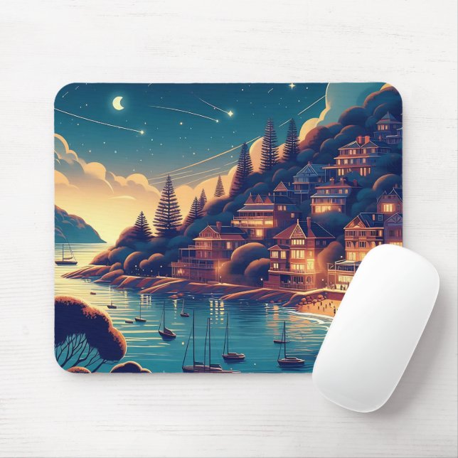 Mousepad Dreamy Coastal Night (Com mouse)
