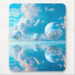 Mousepad Dreamy Sky Surreal Nature Landscape<br><div class="desc">A serene surreal landscape where crystal-clear spheres float peacefully beneath an expansive blue sky filled with soft clouds.</div>
