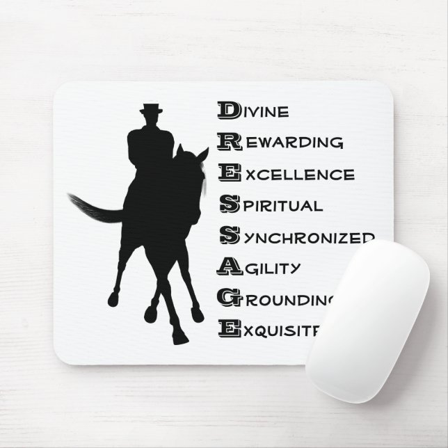 Mousepad Dressage É Silhueta De Cavalo E Cavaleiro (Com mouse)