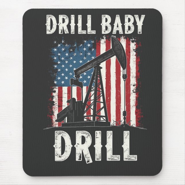 Mousepad Drill Baby Drill American Trump Energy Economy (Frente)
