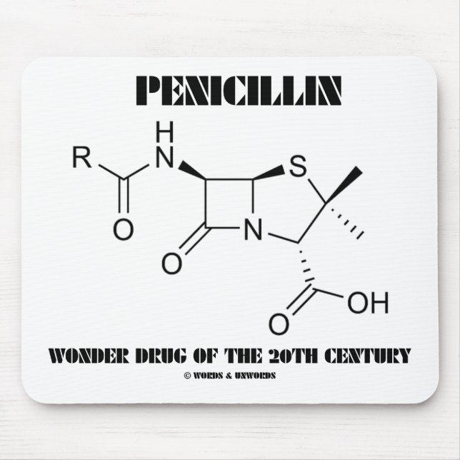 Mousepad Droga de maravilha da penicilina do século XX (Frente)
