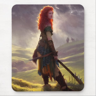 Mousepad Druid Warrior Princesa Fantasy Art