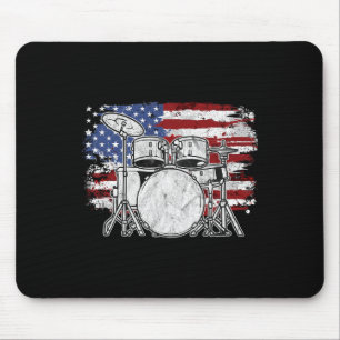 Mousepad Drummer Drum Set Drums U Flag American American 4t