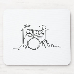 Mousepad Drummer Music Design Um Tambor De Linha