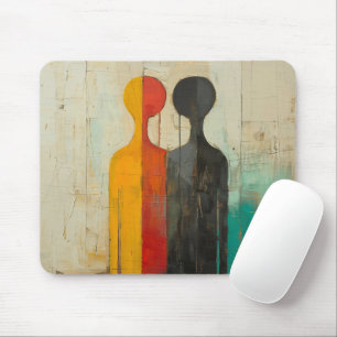 Mousepad Dualidade – Figuras Humanas Abstratas em Contraste