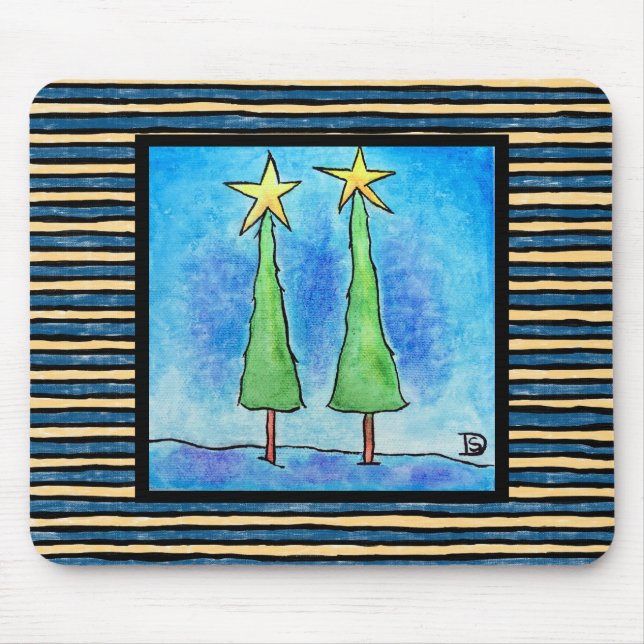 Mousepad Duas Árvores de Natal Altas (Frente)