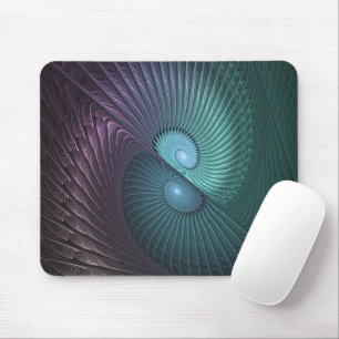 Mousepad Duas Espirais Coloridas Arte Fractal Abstrata Mode