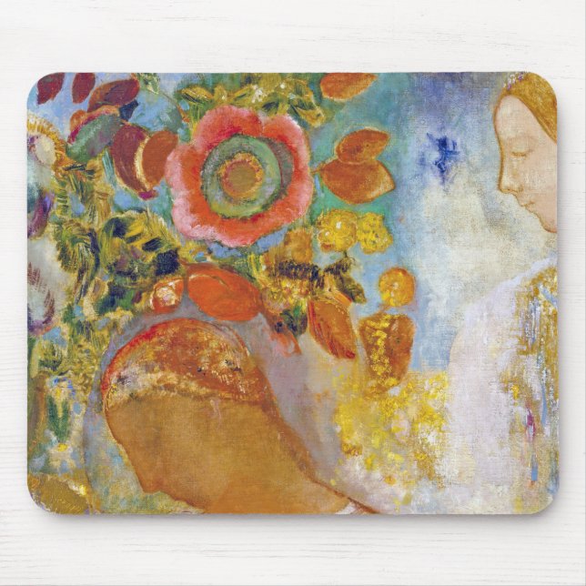 Mousepad Duas jovens entre as flores, Redon (Frente)