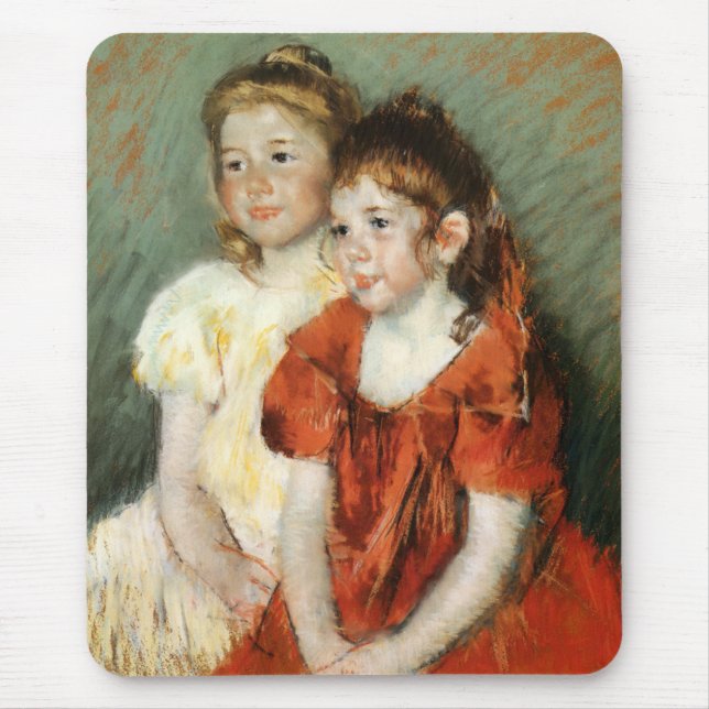 Mousepad Duas jovens meninas (por Mary Cassatt) (Frente)