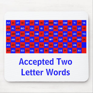 Mousepad Duas letras para palavras-cruzadas e jogos para os