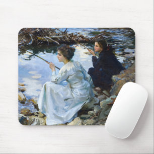 Mousepad Duas Meninas a Pescar, 1912, por John Singer Sarge