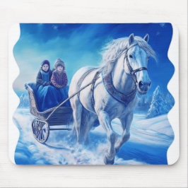Mousepad Duas Meninas Jovens Em Um Passeio De Neve