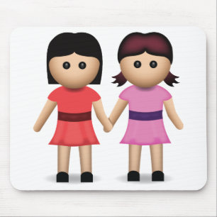 Mousepad Duas mulheres que guardaram as mãos Emoji
