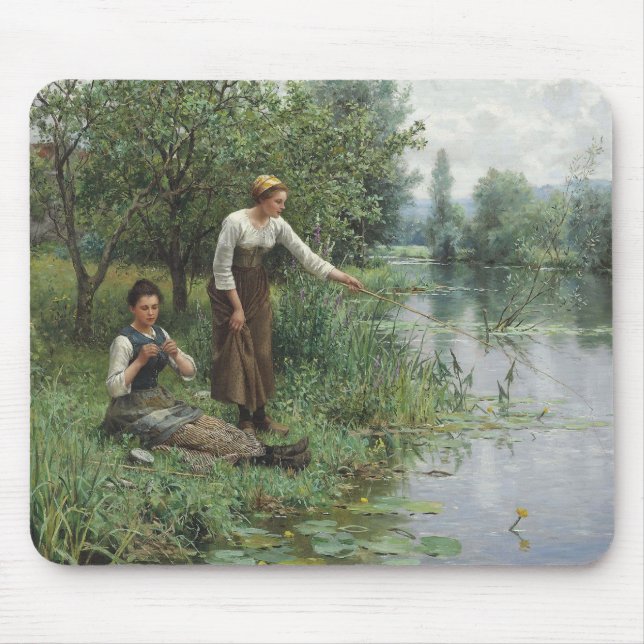 Mousepad Duas mulheres que pescam pelo cavaleiro de Daniel (Frente)