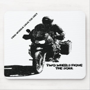 Mousepad Duas rodas movem o tapete do rato da alma