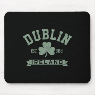 Mousepad Dublin Ireland Clover Leaf Irish Ruas. Dia dos Pat