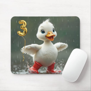 Mousepad Ducha Branca em uma poça de chuva com balão nº 3