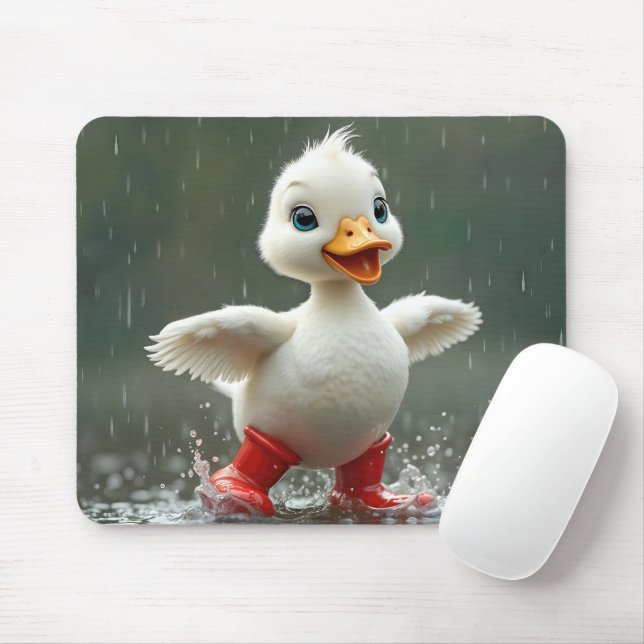 Mousepad Ducha Branca Espalhando Em Um Poço De Chuva (Com mouse)